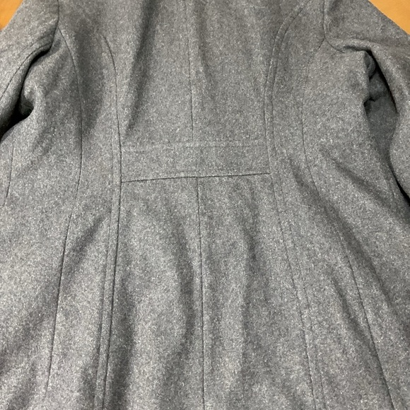 London Fog Womens Gray Wool Blend Long Sleeve Pea Coat With Scarf Size X-Large - Picture 6 of 15